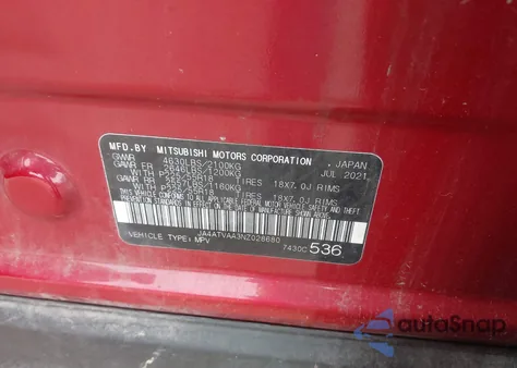 2022 Mitsubishi Eclipse Cross Le S-Awc z USA, uszkodzony, nr VIN JA4ATVAA3NZ028680